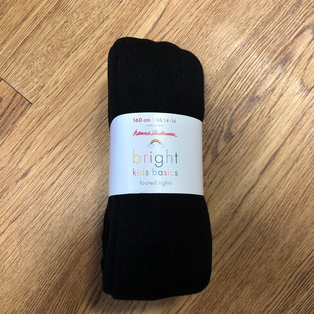 Hanna Andersson Black Footed Tights 160cm